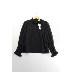 NWT Topshop mock neck professional long sleeve blouse womens 4 preppy‎ career